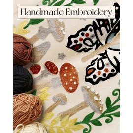 Miss Adola Aesthetic Embroidery Tote Bag for Women - Reusable Canvas Cloth Shoulder Bag with Cute 3d Butterfly Moon Embroidered Designer Shopping Bag for Grocery, Work, Book, Vacation