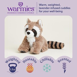 warmies Microwavable & Weighted Stuffed Animals, Raccoon - Heated Stuffed Animal Plushie for Warmth & Comfort - Cute Soft Plush Toys for Adults & Children (Boys, Girls, Babies & Toddlers)