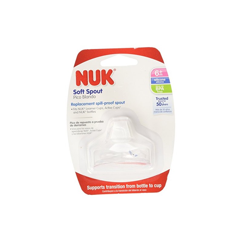 NUK Replacement Silicone Spout, Clear Pack of 2