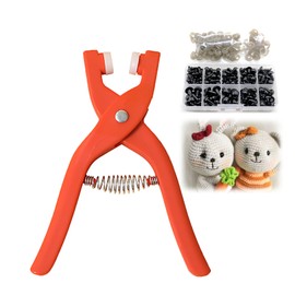 Safety Eyes Tool, Safety Eye Snapper Tool, Comes with 100 pcs Eye Buttons, Ergonomic Design, Easy to use, Suitable for Plush Animal Eye Making and DIY Crochet