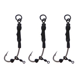 PRO FILSTAR Set of 3 Fishing Hooks for Ronnie Rig N6 - Hooks for Carp Fishing with Swivel & Ring - Carp Fishing Accessories - Pop Up Boilies Carp Hooks - Carp Fishing Hook - Fishing Accessories - Carp