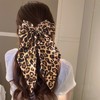 Large Leopard Hair Bow, Leopard Print Hair Bow Clips Silky