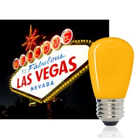 Luxsent Sign S14 LED Decorative Bulb, Yellow Colored, Outdoor Waterproof Shatterproof, 1 W Low Wattage (10W Equivalent), E26 Medium Base, 25 Pack