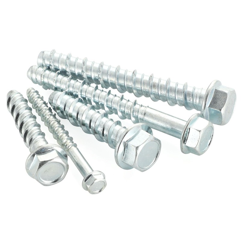 3/8" x 3" Concrete Screws, Zinc Plated Large Diameter Concrete