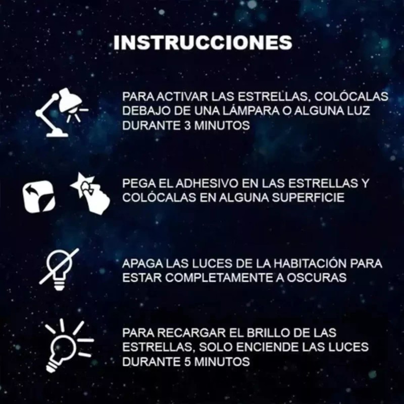 ML Paquete 100 Estrellas Fluorescentes Fosforescente Adorno