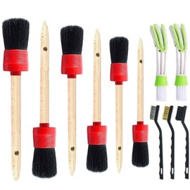Cepillos para Detallar de Automóviles del Jabalí Natural, 11 Piezas Cepillo de Limpieza Automotriz, Cepillos para Detallar Coche, Cepillos Detallado Automotriz, Cepillos para Limpiar