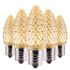 Brightown 25 Pack C9 Led Replacement Bulbs, Warm White C9 Christmas Lights Bulb for Christmas String Light, E17 Intermediate Base, Commercial Grade Dimmable Shatterproof C9 Bulbs