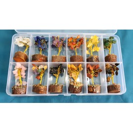 P&R:UK Mini Crystal Tree Set -Tree of Life-Home Decor- Set of 12 Handcrafted Gemstones Trees for Desk Decoration, Crystal Healing & Stones for Positive Energy, Good Luck