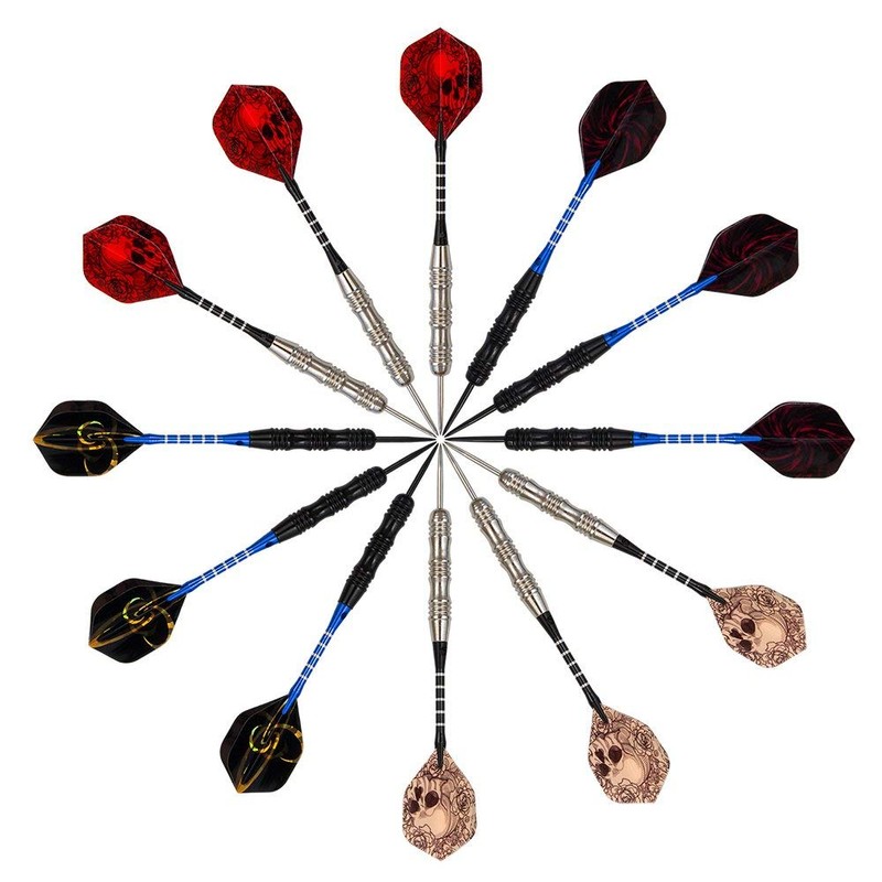 WINSDART ADKX Steel Tip Darts 12 Pack Set with Nonslip