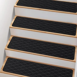 Non Slip Stair Treads for Wooden Steps,15 Pack 8" X 30" Stairs Carpet Treads Indoor with Reusable Peel and Stick Adhesive for Kids Elders and Pets,Polyester TPR Backing