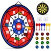 29 Inch Kids Dart Board, Double-Sided Dartboard with 12 Sticky