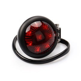 HANEU Motorbike LED Stop Tail light - Homologated - Gloss Black with Red Lens for Cafe Racer, Scrambler, Custom Project