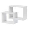 Invero Set of 2 Wooden Square Interlocking Floating Shelves -