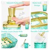 Bathroom Accessory Set, 9-Piece Teal Bathroom Set with Trash Can,