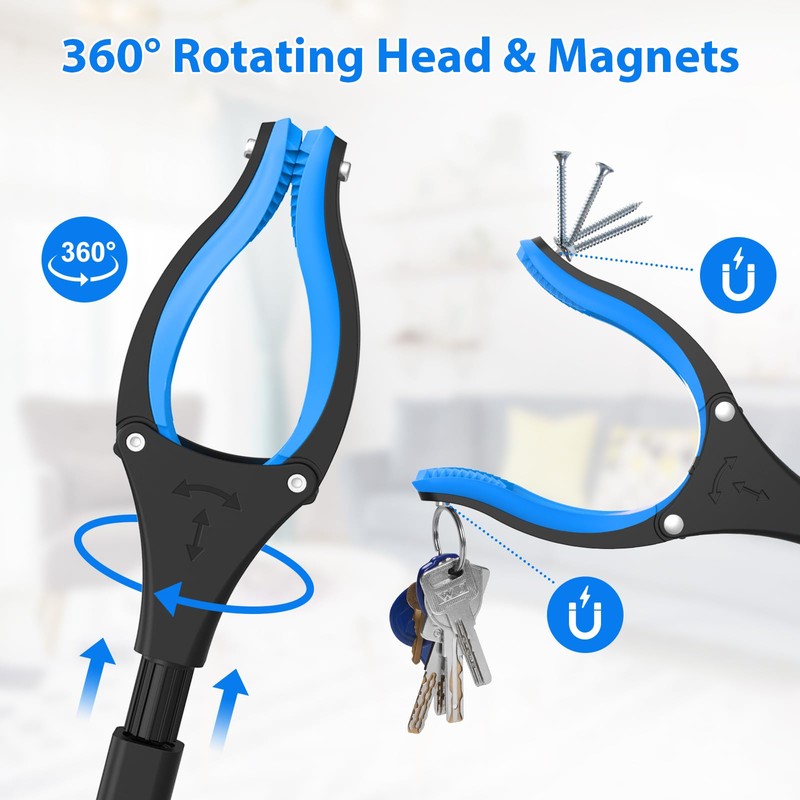 REWKCY 34" Grabber Reacher Tool, 2-Pack Foldable Reacher Grabber Pickup