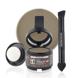 SOVONCARE Wet Hairline Powder for Women & Men - Hair Root Touch Up Powder for Grey Coverage, Thinning Hair & Bald Spots - Sweat, Stays All Day - Instant Root Cover Up, Includes Brush Brown