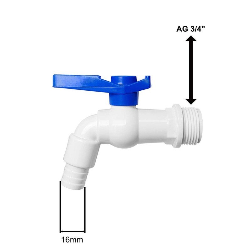 Preis-Zone Bradas 7185 Plastic Ball Valve AG 3/4 Inch for