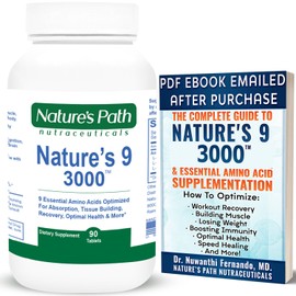 Nature's 9 3000 Essential Amino Branch Chain Acids EAA 90 Tablets Natural Energy
