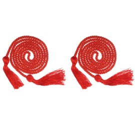 sourcing map 2Pcs Graduation Honor Cord 67" with Tassel Polyester Braided Honor Cord Graduation Ropes for Graduation Party Ceremonies, Red