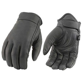 Milwaukee Leather MG7522 Men's Black Leather Waterproof Cruiser Motorcycle Hand Gloves W/Gel Padded Palm - 5X-Large