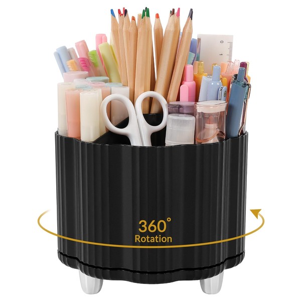 SKYDUE Desk Organiser, 360 Degree Pen Holder Rotatable, Pen Holder