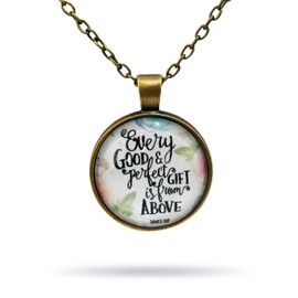 epiphaneia Easter Gift Women's James 1v17 Christian Pendant Necklace. Mom on Mother's Day, Christmas, Birthday, Religious Bible Necklaces