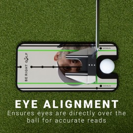 Be Right Golf Putting Alignment Mirror, Portable Practice Putting Training Aid, Use Outdoors or on Indoor Putting Mat