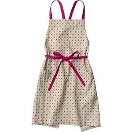 Rep Polka Apron, Beige, 28.7 x 33.1 inches (73 x 84 cm)