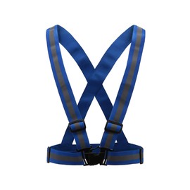 AYKRM Multiple colors optional High Visibility hi vis Reflective running safety Vest (blue)