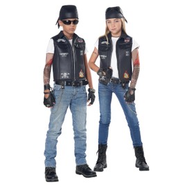 California Costumes Cool Kid Biker Vest Costume Kids Large, Black