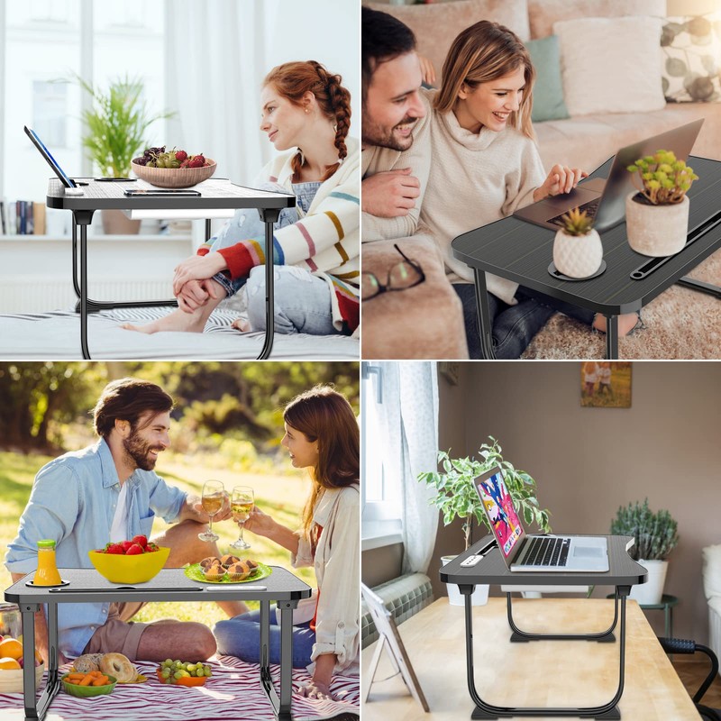 Fayquaze Laptop Bed Desk, Portable Foldable Laptop Bed Table with