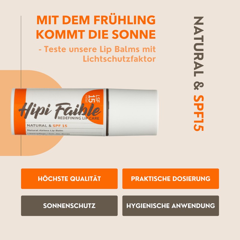 Hipi Faible NATURAL & SPF 15 - Lip Care in