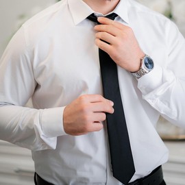 Men's Tie, 2 Packs Solid Color Neckties, Classic Formal Business Necktie, for Men Business Wedding, 8cm Slim Ties, Black Red, Solid Color Tie Formal Necktie for Men