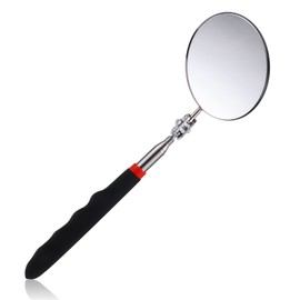 Telescoping Inspection Mirror, Circular Telescopic Mechanics Mirror Tool with Extended Handle Machine Tool Round Inspection Mirrors for Checking Vehicle Condition (10.24~29.53 Inch Handle)