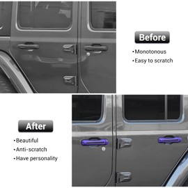 CheroCar Cubierta para manija de puerta Jeep JL, cubierta para manija de puerta trasera para Jeep Wrangler JL JLU Sports Sahara Freedom Rubicon 2 puertas y 4 puertas (morado)