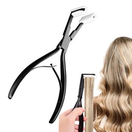 Tape in Hair Extensions Plier, Stainless Steel Flat Surface Extensions Tape Sealing Clamp Pliers Tool, Microlink Hair Extension Removal Tool Kit for Women Hair Extension Tools(Black)