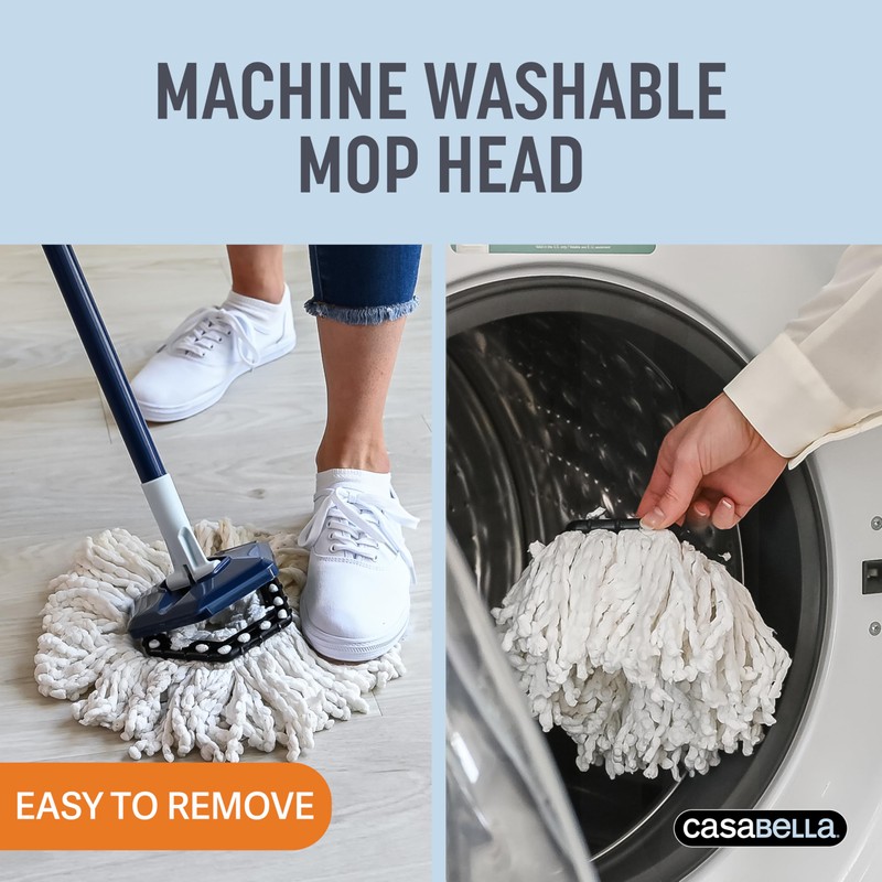 Casabella Spin Mop System with Extra Mop Head Refill -