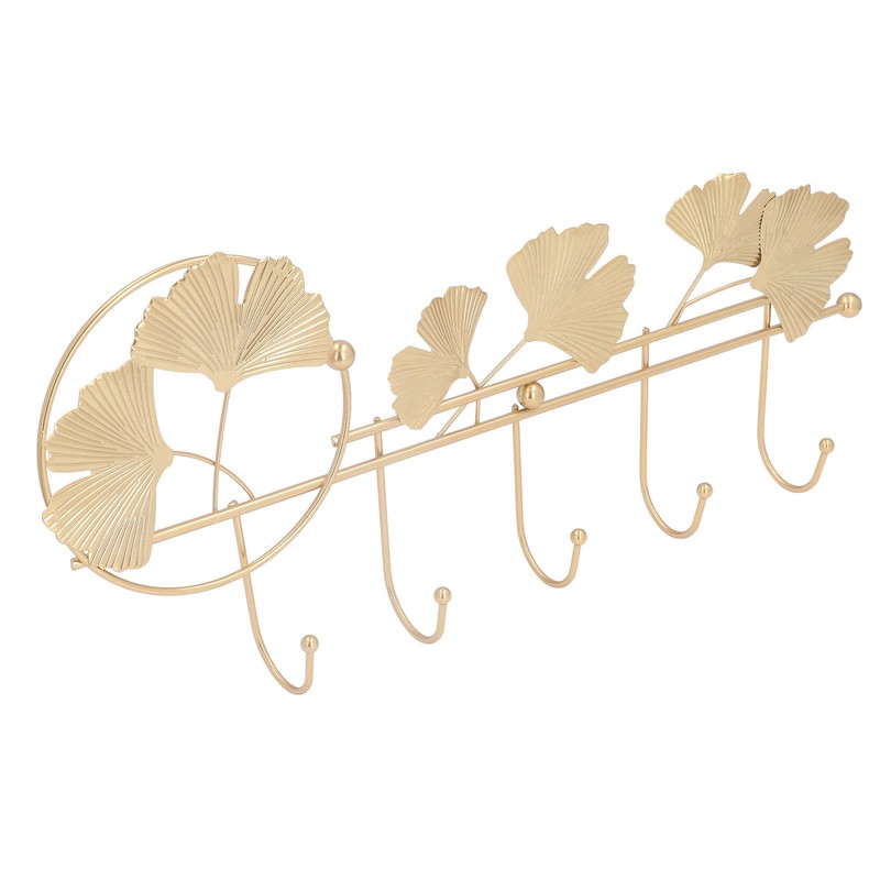 Wall Coat Rack Ginkgo Leaf Design Simple Elegant Style Wide