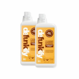 Laundry Detergent 124 Load. 'Amberwood & Citrus' Essential Oil Liquid Laundry Detergent Washing Soap for Sensitive Skin. ProvenSafe™ Cleaning Supply w/Odor & Stain Remover for Activewear & All Fabrics