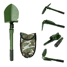 New Multi-Tool Folding Shovel with Pouch, Camping Field Gear Survival Tool. Great for Emergency Situations to Keep in Car, Truck. Garden Shovel