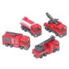 4Pcs 1: 32 Fire Truck Toy Set High Simulation Pull