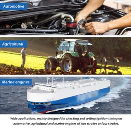 Mingzhe 12 V Professional Digital Display Inductive Timing Light Car Motorcycle Petrol Engine Ignition Timing Strobe Lamp Detector Auto Motorcycle Detection Diagnosis Tool