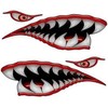 Weston Ink Flying Tigers Shark Teeth 12" Red Reflective Decals