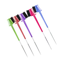 Healeved 5pcs Brow Combs Hair Dye Brushes Steel Pin Eyebrow Makeup Tools for Salon Home Use Random for Precise Brow Shaping and Styling