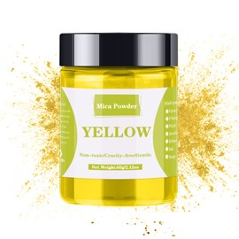Yellow Mica Powder - 60g Mica Powder for Epoxy Resin - Pearl Pigment Powder Dye for Resin/Eye Shadow/Soap Making/Nails/Bath Bombs etc.