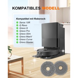 WOKEEPOW WOKEEPOW 4 St1ck Wischt1cher f1r Roborock Q Revo/Qrevo MaxV/Qrevo Master/Qrevo Slim/Qrevo Pro/Qrevo S/Qrevo Curve/Saros 10R, Waschbare Wiederverwendbare Wischmop Zubeh?r f1r Roborock