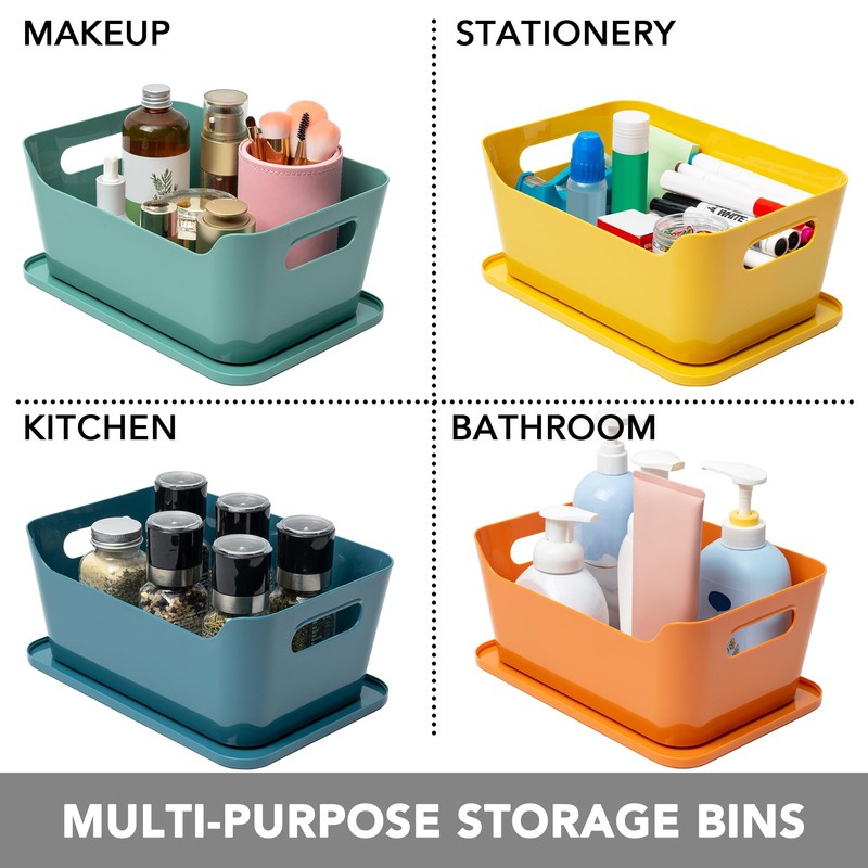 Tiawudi 12 Pack 4.5L Storage Bins with Lids, Plastic Storage