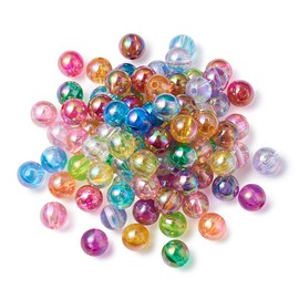 Craftdady AB Color Round Ball Transparent Acrylic Beads Spacer Beads Loose Beads for Jewelry Making (8mm, 100pcs)