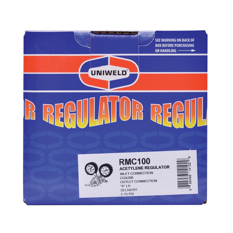 Uniweld RMC100 Centurion Series Acetylene Regulator with "A" Outlet Connection