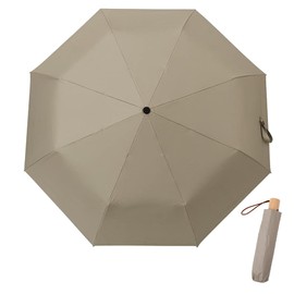 Vita Felice vnsz-619z Women's Folding Parasol for Rain or Shine, Automatic Opening/Ribs, 21.7 inches (55 cm), sand beige